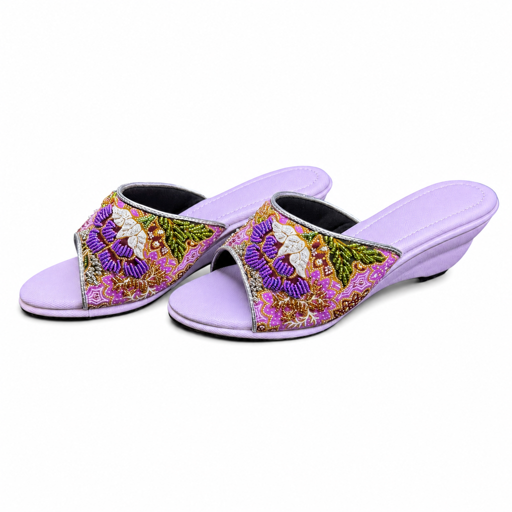(WPU-FLOPU) Purple Wedges - Purple Beaded Flower