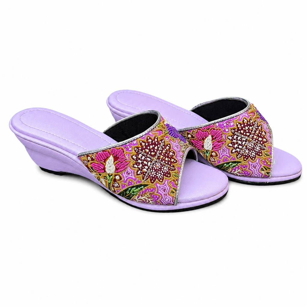 (WPU-FLOPU) Purple Wedges - Purple Beaded Flower