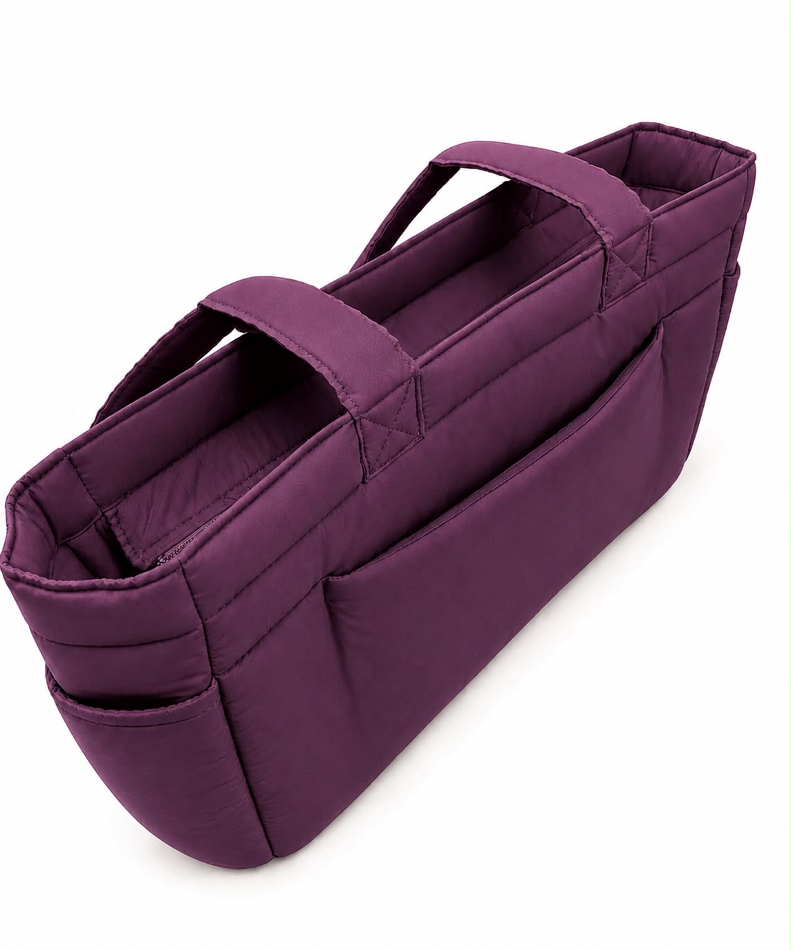 (TTCPEBB-FF-DPU) Dark Purple Puffer Flower Fish Embroidery Boston Bag