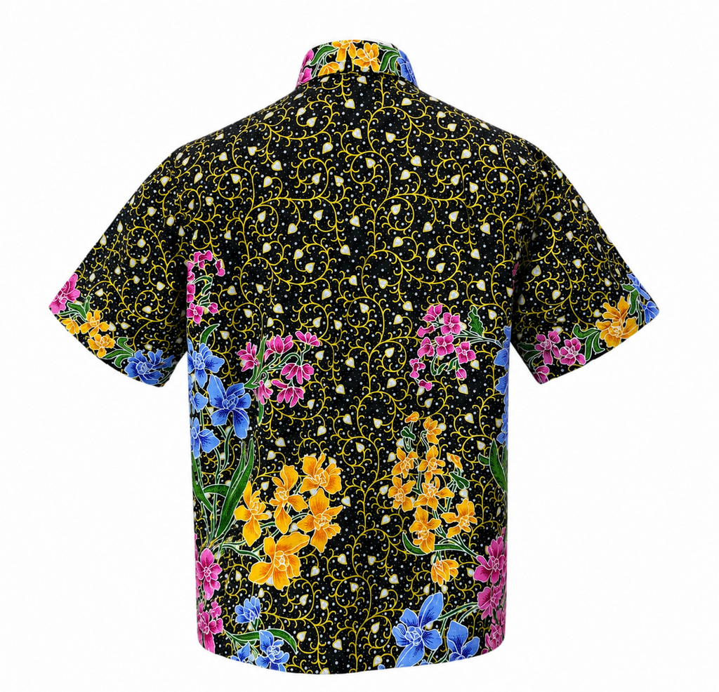(SSPC-OR-BLK) Short Sleeve Pointed Collar Black Orchid Shirt