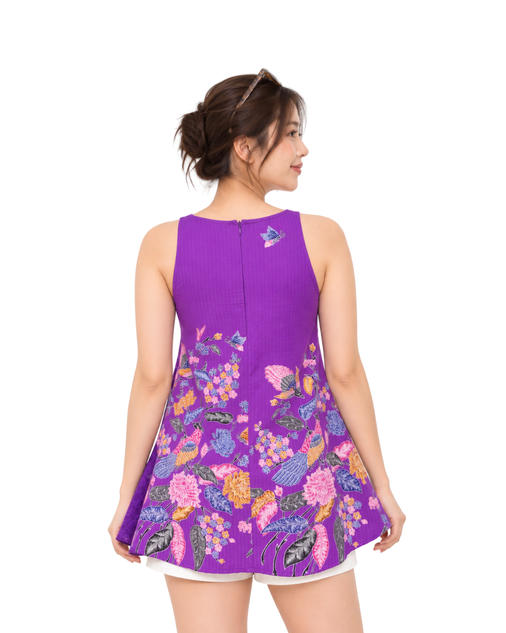 (TSBB-PH-PUR) Purple Phoenix Summer Batik Blouse